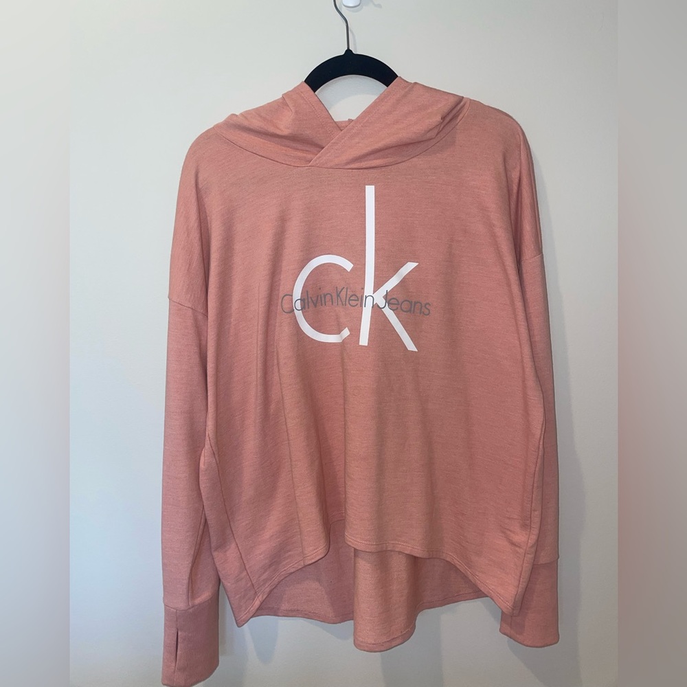 Pink Calvin Klein lightweight hoodie